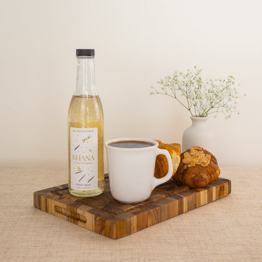 Khana Vanilla Bean syrup lifestyle - vanilla cold brew latte
