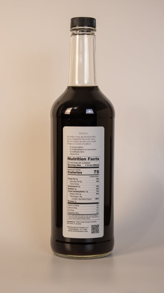 Khana Brown Sugar Cinnamon Syrup Nutrition Facts. 25 servings per container. 1oz serving size. 75 calories and 19g of sugar per serving.