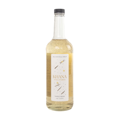 Khana Vanilla Bean All-Natural Syrup 750mL bottle, front view