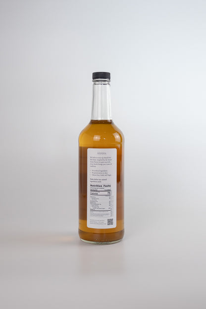 Khana Chai Syrup back label showing ingredients and nutrition facts