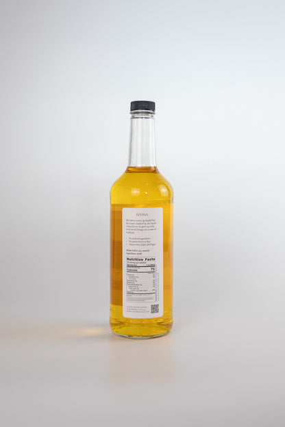 Khana Saffron Syrup back label showing ingredients and nutrition facts