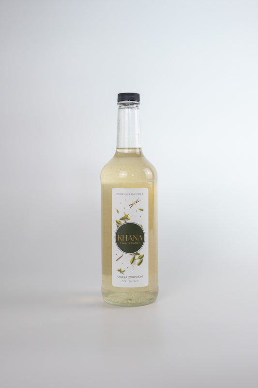 Khana Vanilla Cardamom All-Natural Syrup 750mL glass bottle